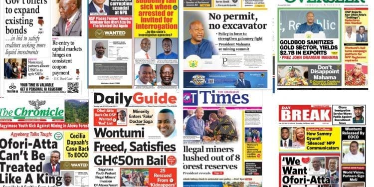 Newspapers, Headlines, Newscenta, Tuesday, June 3,