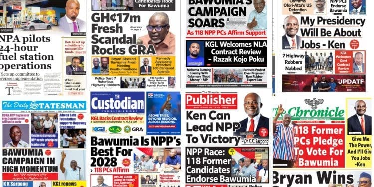 Newspapers, Ghana news, Headlines, Monday January 12, 2026