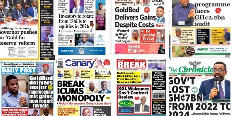 Tuesday January 13, 2026 compilation of major news items published by some Ghanaian Newspapers for the consumption of the general public