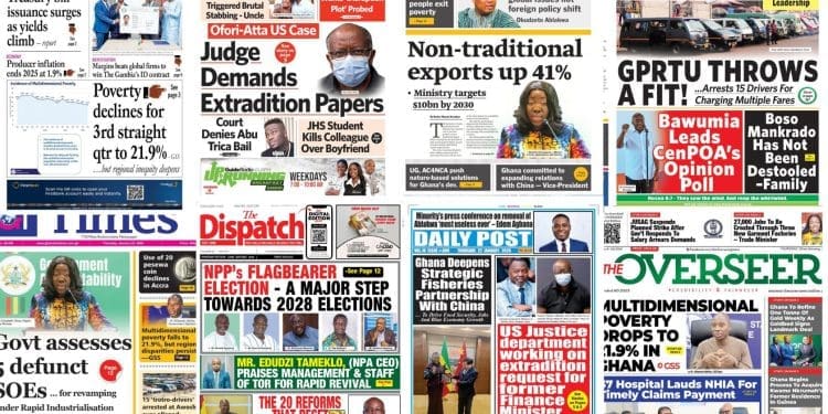 Newspapers, Ghana news, Headlines, Thursday January 22, 2026
