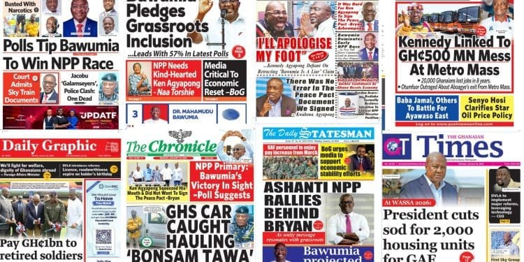 Newspapers, Ghana news, Headlines, Monday January 26, 2026