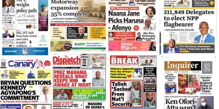 Newspapers, Ghana news, Headlines, Tuesday January 27, 2026