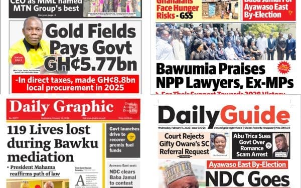 Wednesday, February 11, 2026 Newspaper Headlines